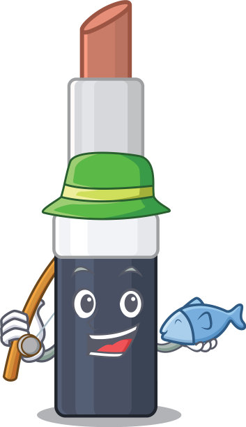 卡通设计风格的棕色唇膏去图片下载