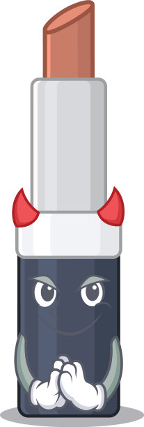棕色唇膏装扮成魔鬼卡通人物图片下载