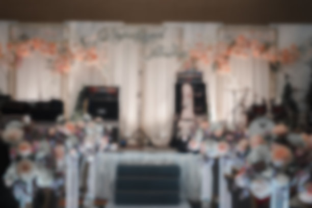 模糊形象的舞台在泰国婚礼。图片下载