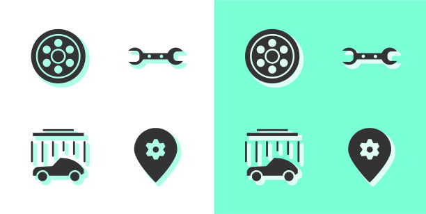 设置位置与汽车服务合金车轮车图片下载