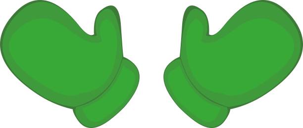 矢量插图的雪和冷绿色手套图片下载