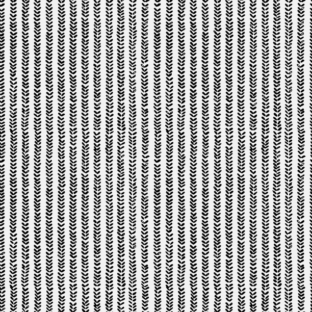 无缝黑白图案，手绘，程式化的谷物在灰色背景图片下载