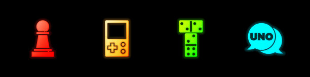 设置国际象棋俄罗斯方块多米诺骨牌和uno卡游戏图标图片下载
