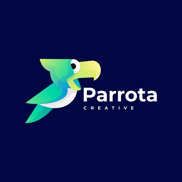 标志鹦鹉渐变色彩风格图片下载