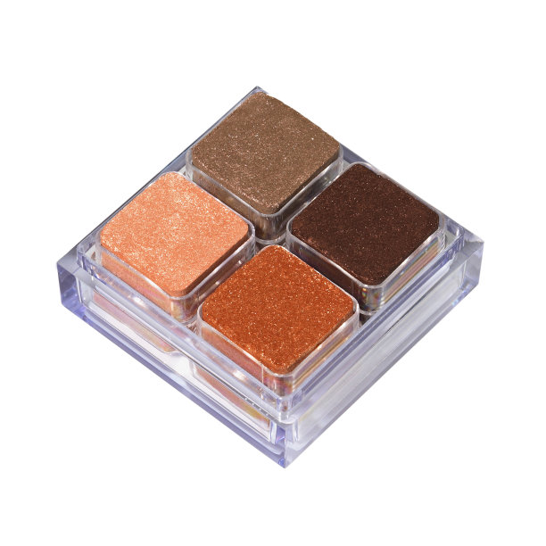干色微光立方体眼影在透明的盒子孤立在白色图片下载