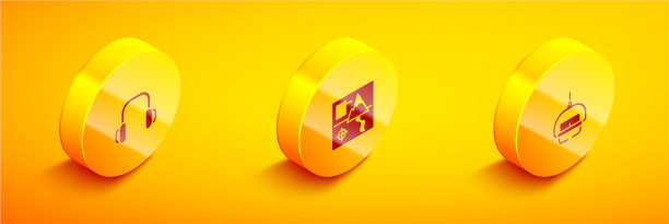 设置等距冬季耳机折叠地图和图片下载