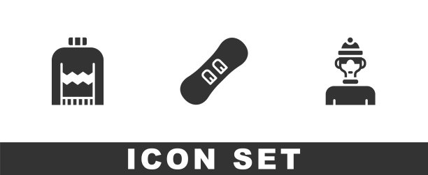 设置圣诞毛衣滑雪板和冬天图片下载