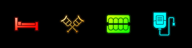 固定床拐杖或拐杖假颌和静脉袋图片下载