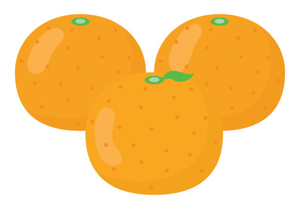 三个橘子的插图图片下载