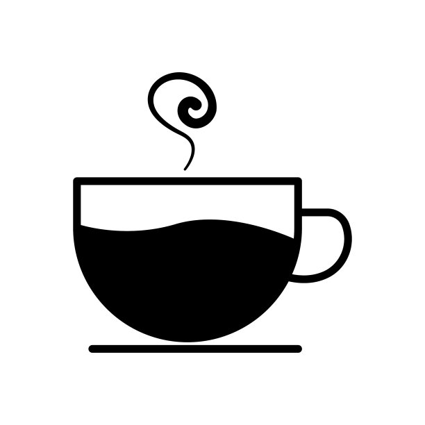 咖啡杯图标上的白色背景可编辑图片下载