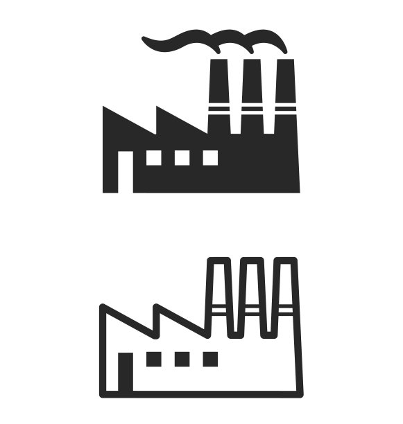 工业工厂的标志剪影图片下载