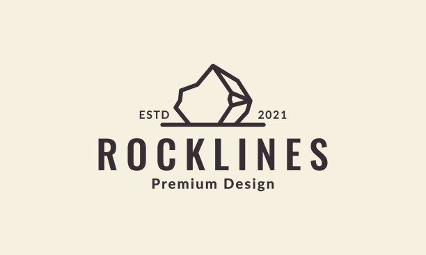 简单线条石岩石标志符号图标设计图片下载