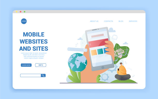 移动网站和网站登陆页与全球图片下载