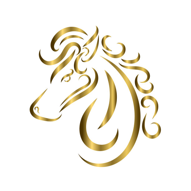 金线艺术马头图片下载