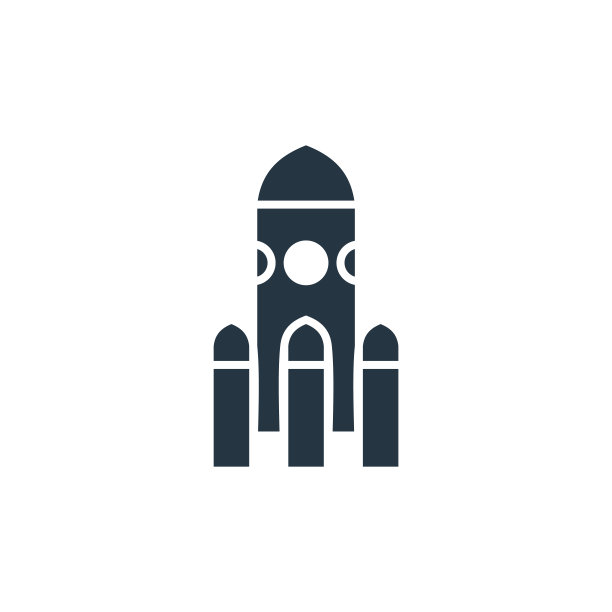 火箭飞船的图标。字形火箭飞船图标用于网站设计和移动，应用程序开发，打印。火箭飞船图标从填充火箭收集孤立的白色背景。图片下载