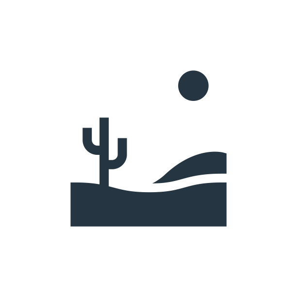 沙漠图标。雕刻沙漠图标用于网站设计和移动，应用程序开发，打印。沙漠图标从充满自然灾害收集孤立的白色背景。图片下载