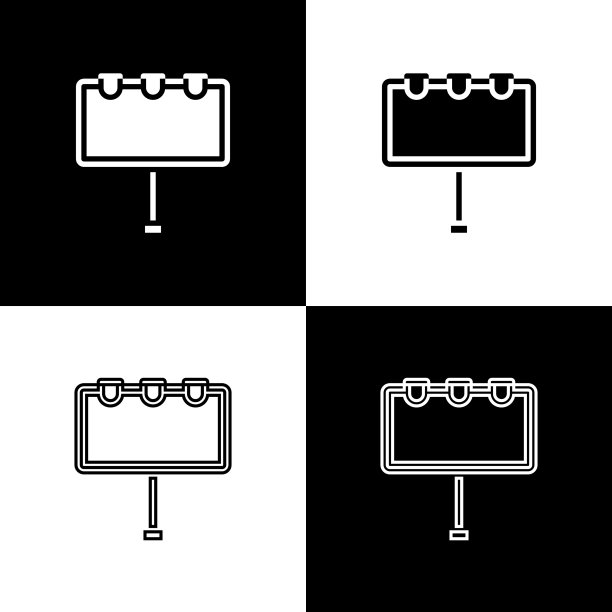设置空白大广告牌与灯光图标隔离图片下载