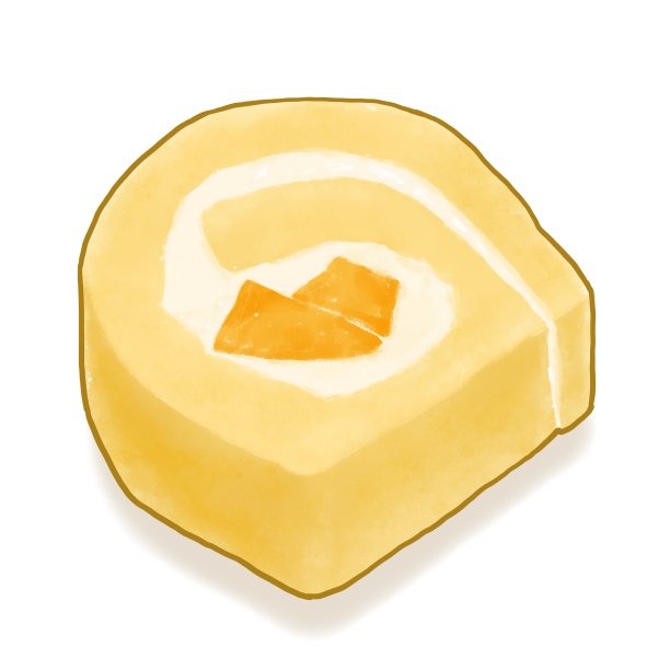 芒果卷蛋糕，奶油果酱卷配水果面包图片下载