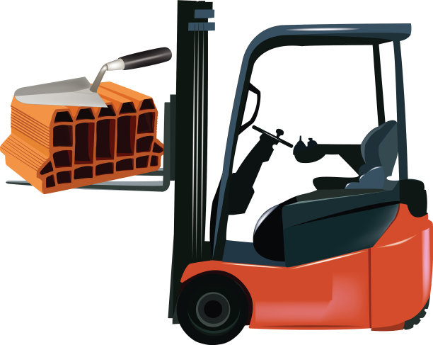 叉车搬运砖块图片下载