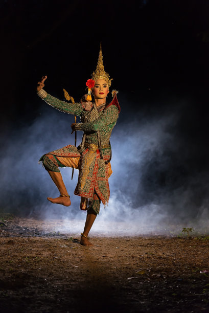 泰国罗摩衍那文学演员，在泰国大城府。图片下载