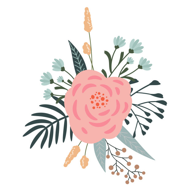 设置花和花元素孤立图片下载