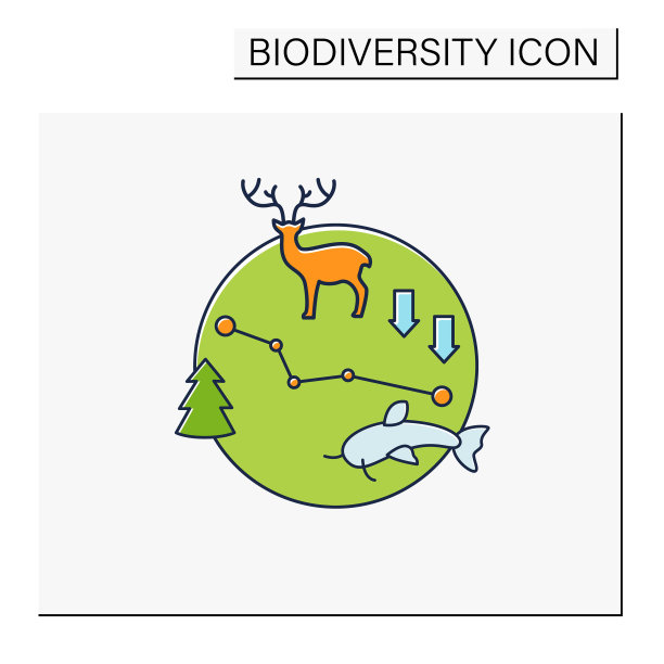 生物多样性损失颜色图标图片下载