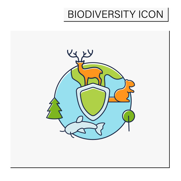生物多样性保护颜色图标图片下载