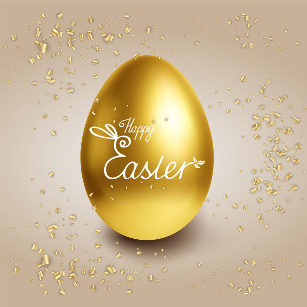 快乐的复活节背景与金蛋图片下载