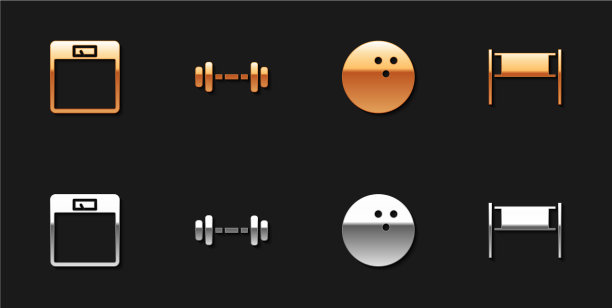 设置浴室秤、哑铃、保龄球和图片下载