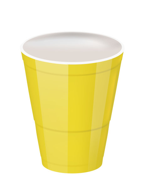 黄色的纸板或塑料水杯图片下载