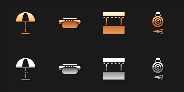 设遮阳伞热狗票盒图片下载