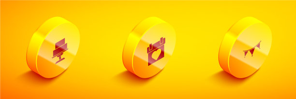 设定等距婚礼蛋糕日历和嘉年华图片下载