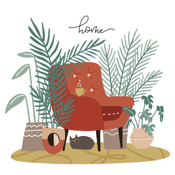 平静和舒适的家庭概念斯堪的纳维亚房间图片下载