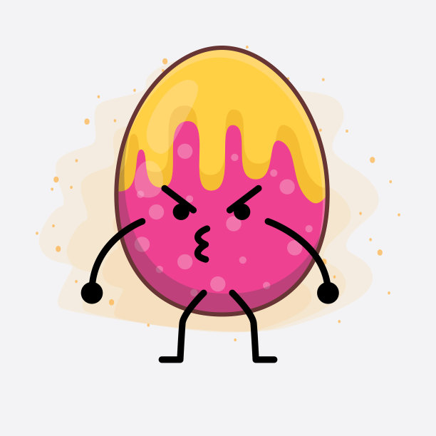 复活节彩蛋可爱的人物与简单的脸手图片下载