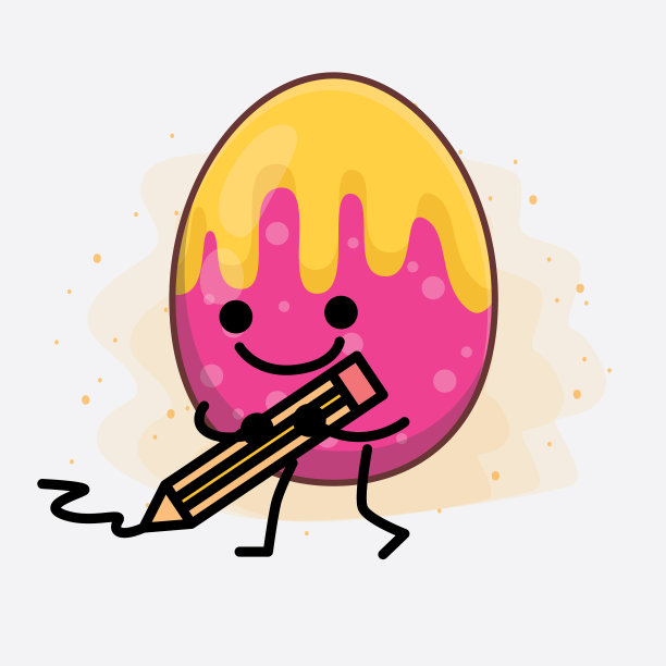 复活节彩蛋可爱的人物与简单的脸手图片下载