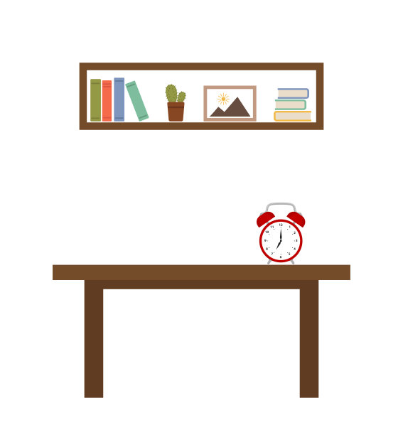 有书和桌子的书架图片下载