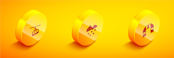 设置等距缆车云与雪和图片下载