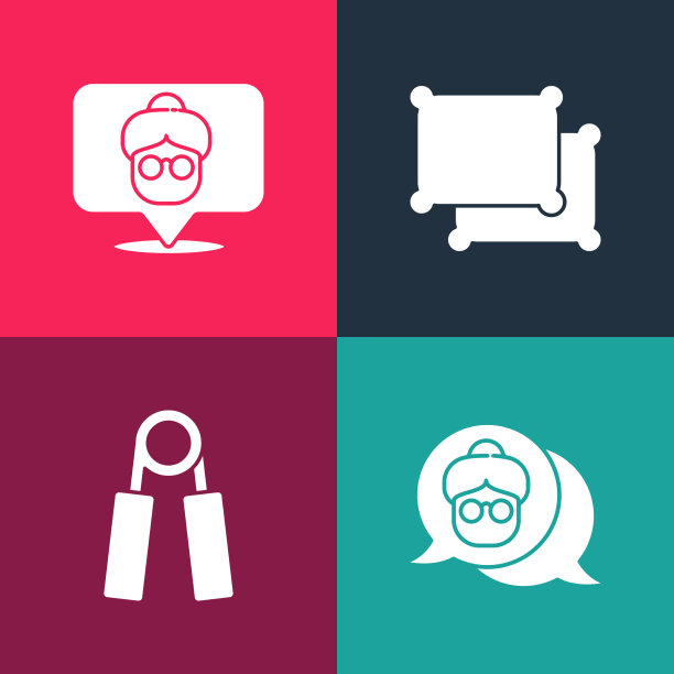 设置波普艺术祖母运动膨胀枕头图片下载