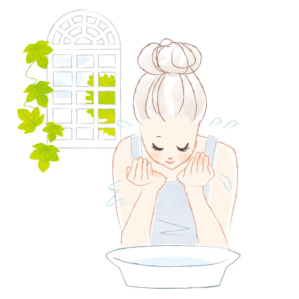 年轻女子洗脸时的上半身图片下载