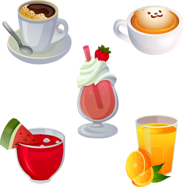 各种饮料早餐游戏项目图标设置图片下载