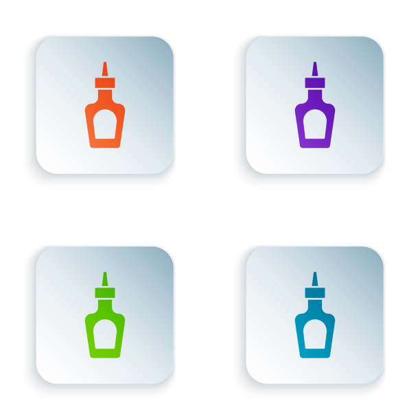 绿色和黑色酱瓶图标孤立图片下载