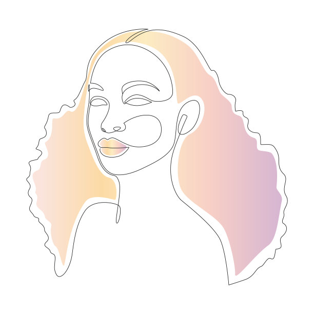 非洲妇女脸上的线条画极简主义图片下载