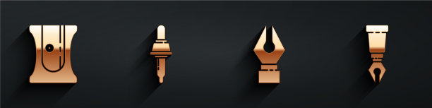 置卷笔刀、吸管、钢笔笔尖图片下载