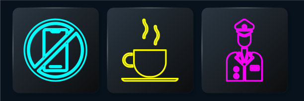 设置等距无手机飞行员和咖啡杯图片下载