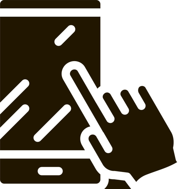 手触摸电话图标字形图片下载