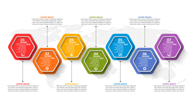 摘要三维纸张信息图。业务模板。矢量图图片下载
