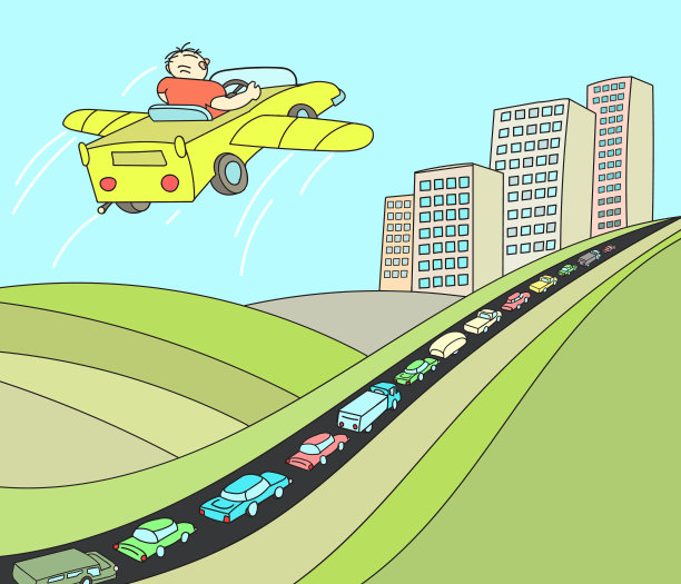 想象中的人克服了交通堵塞图片下载