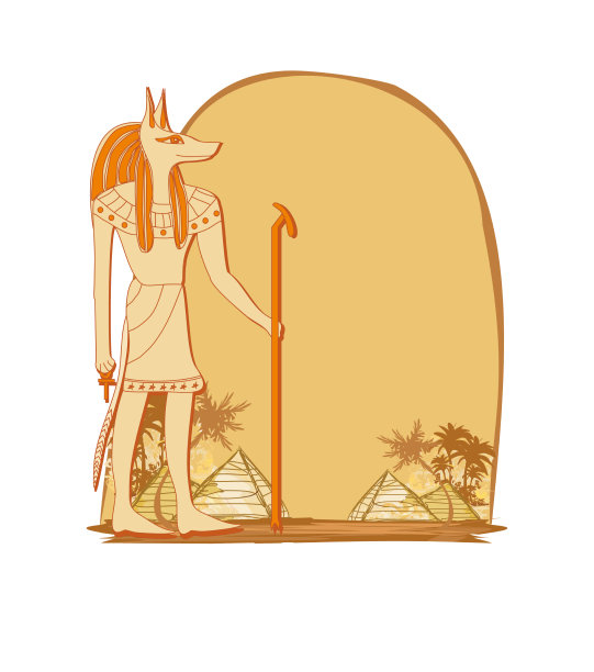 古埃及神阿努比斯，棕色骨架图片下载