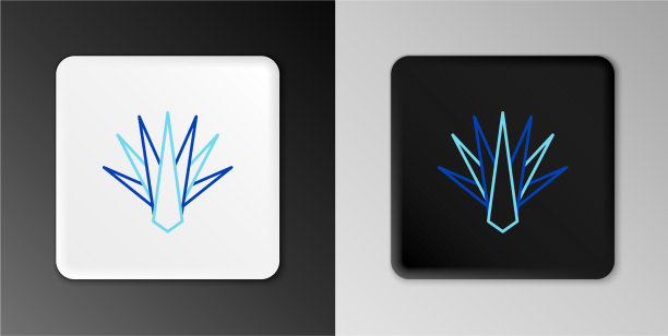 线条龙舌兰图标孤立在灰色背景图片下载