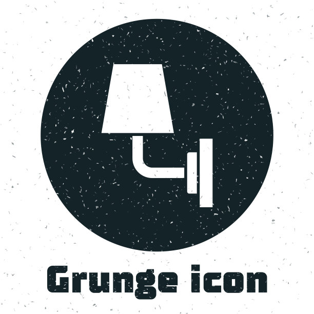 垃圾壁灯或壁灯图标孤立在白色图片下载